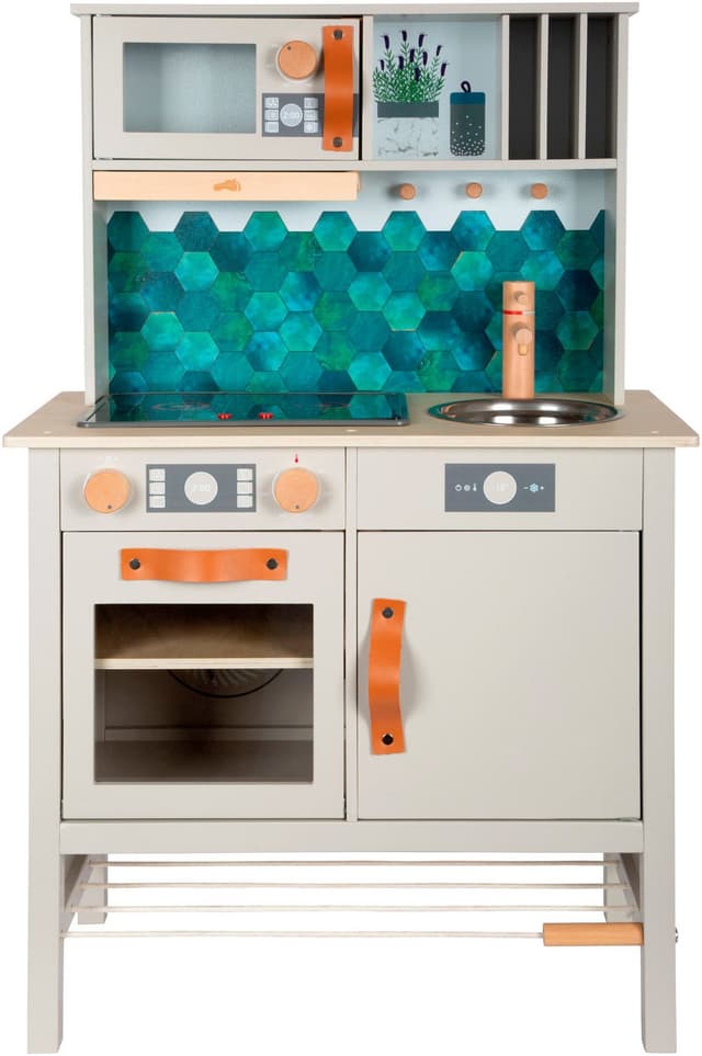Small Foot Spielküche Kinderküche "tasty" Holz Grau Kunstleder