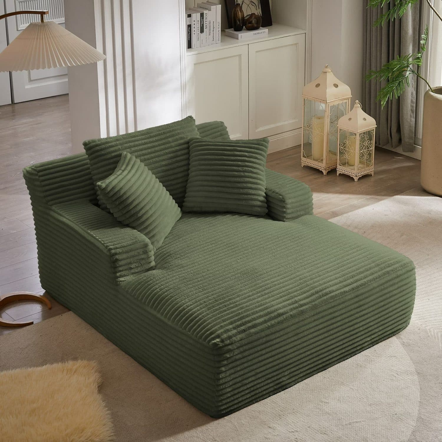 Fanttik Cord-Schlafsofa 165 cm Grün - Bild 2
