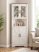 FiveWillowise Eckschrank Weiß Modern 5 Ablagen 4 Türen Bild 2