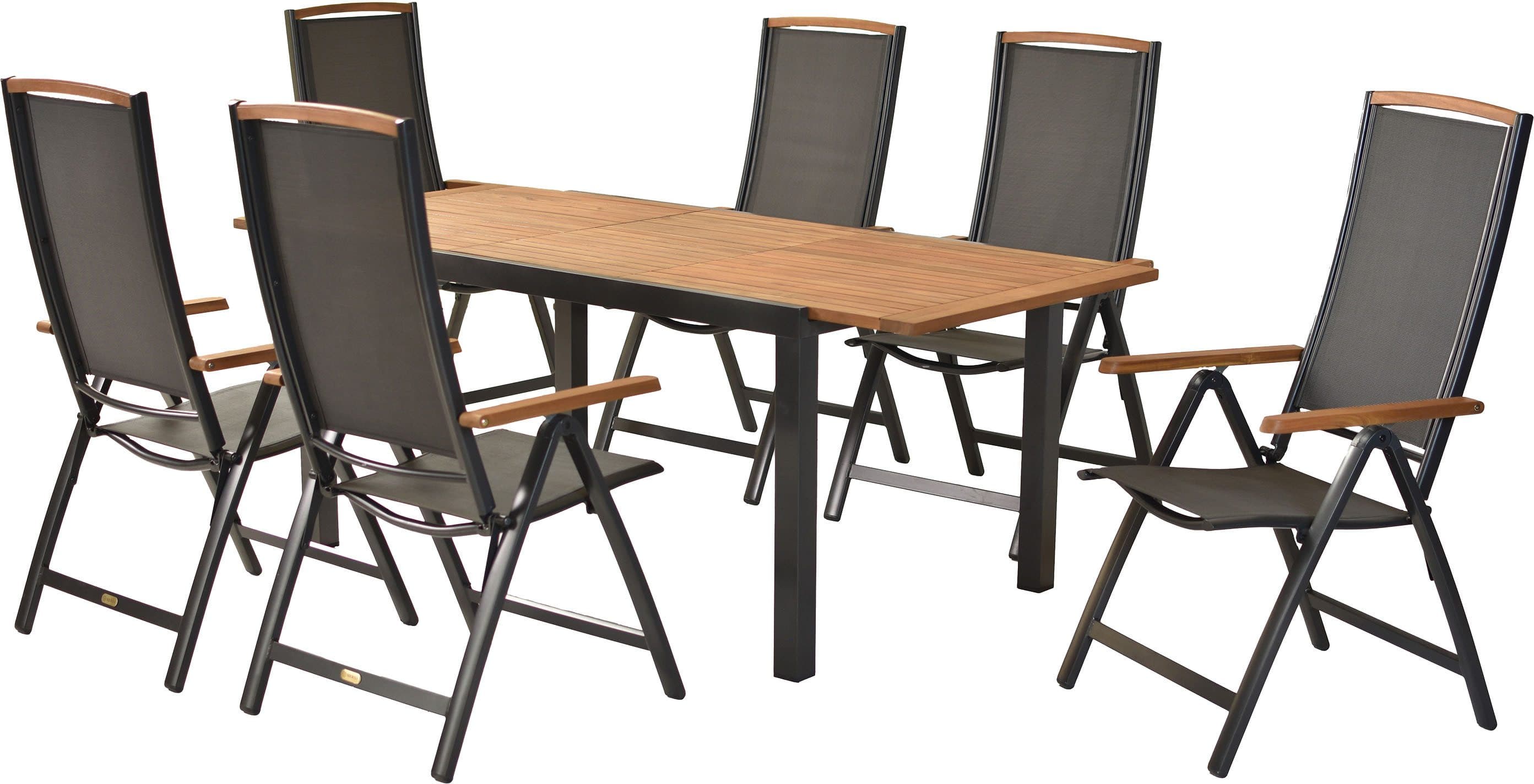 MERXX Garten-Essgruppe Siena 7-tlg. inkl. 6 Klappsessel, 1 Ausziehtisch - Bild 2