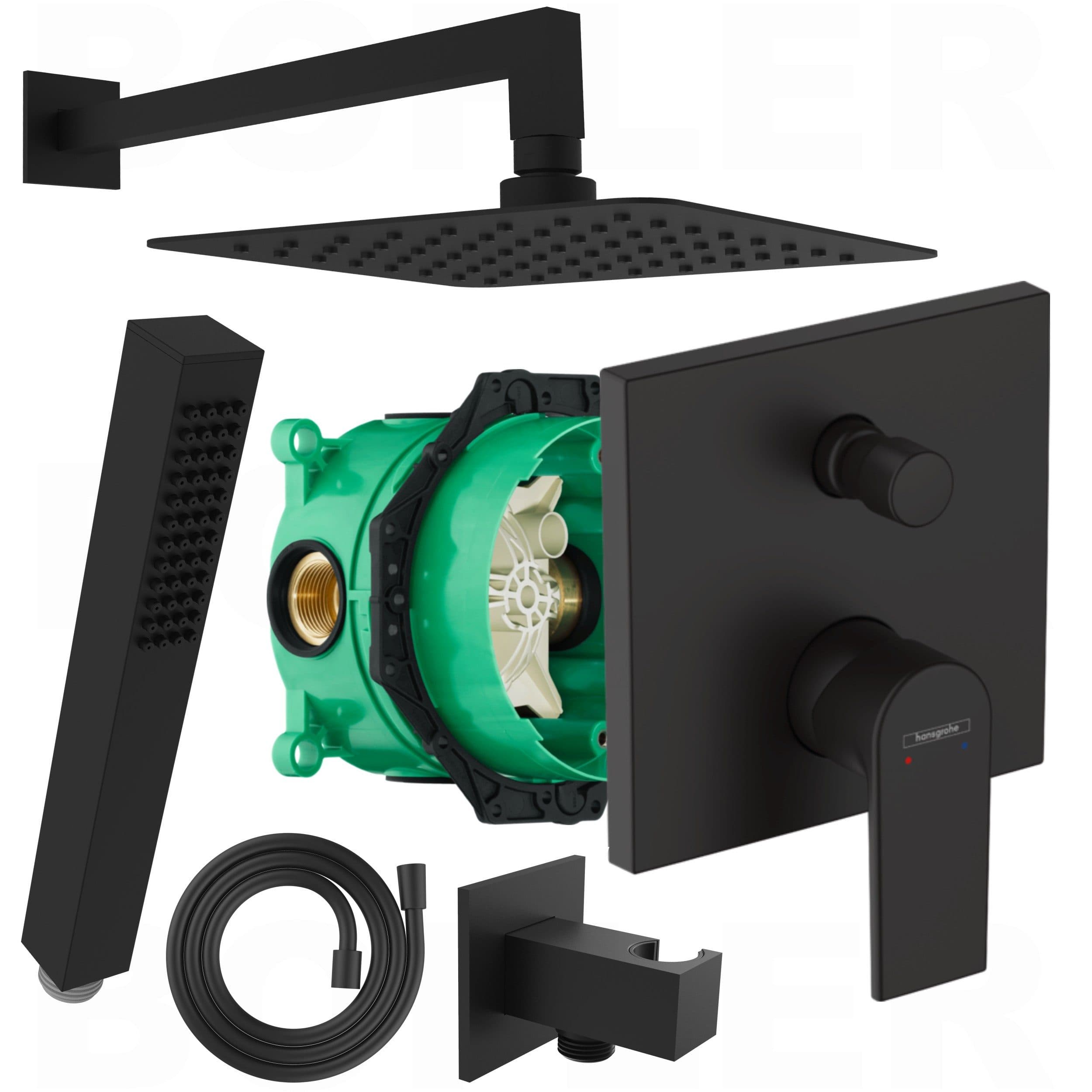 Hansgrohe Vernis Duscharmatur mit BOFLER Brauseset Matt Schwarz - Bild 2