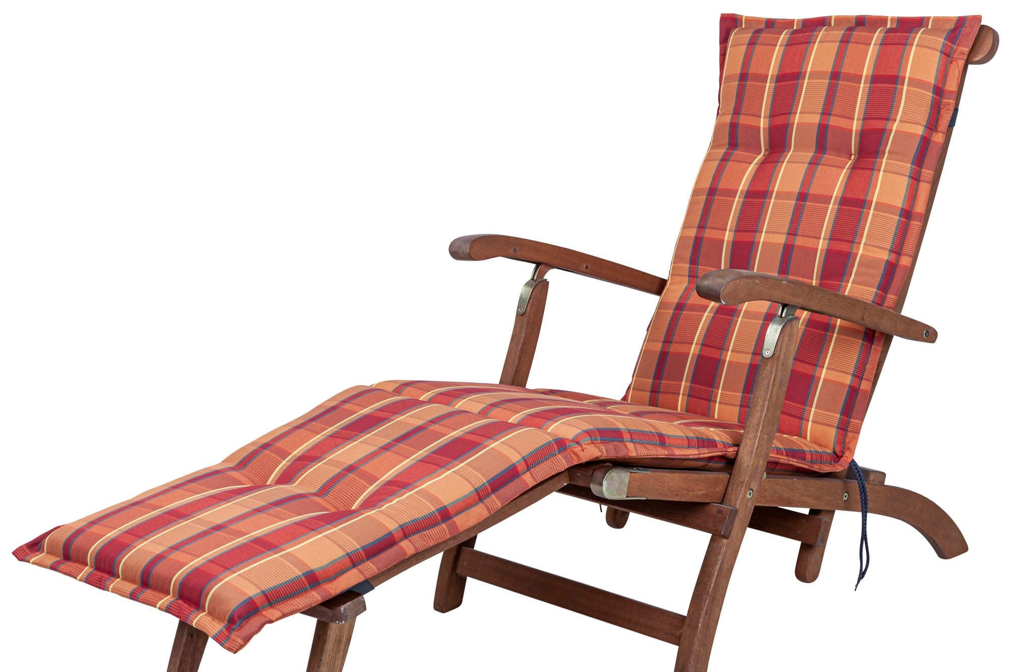 KETTtex Sesselauflage Deckchair Florence 2136 Orange-Rot Kariert - Bild 2