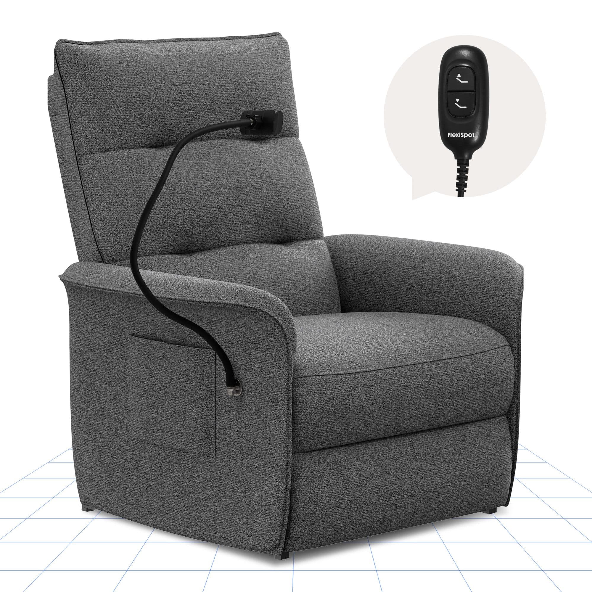 FLEXISPOT Elektrischer Relaxsessel Grau mit Handyhalterung - Bild 2