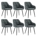 Woltu 4-Fußstuhl Set 6 Stuhl Dunkelgrau Samt Ergonomisch Bild 2