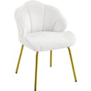 Yaheetech Esszimmerstuhl Loungesessel Muschelform Weiß Samt Bild 2