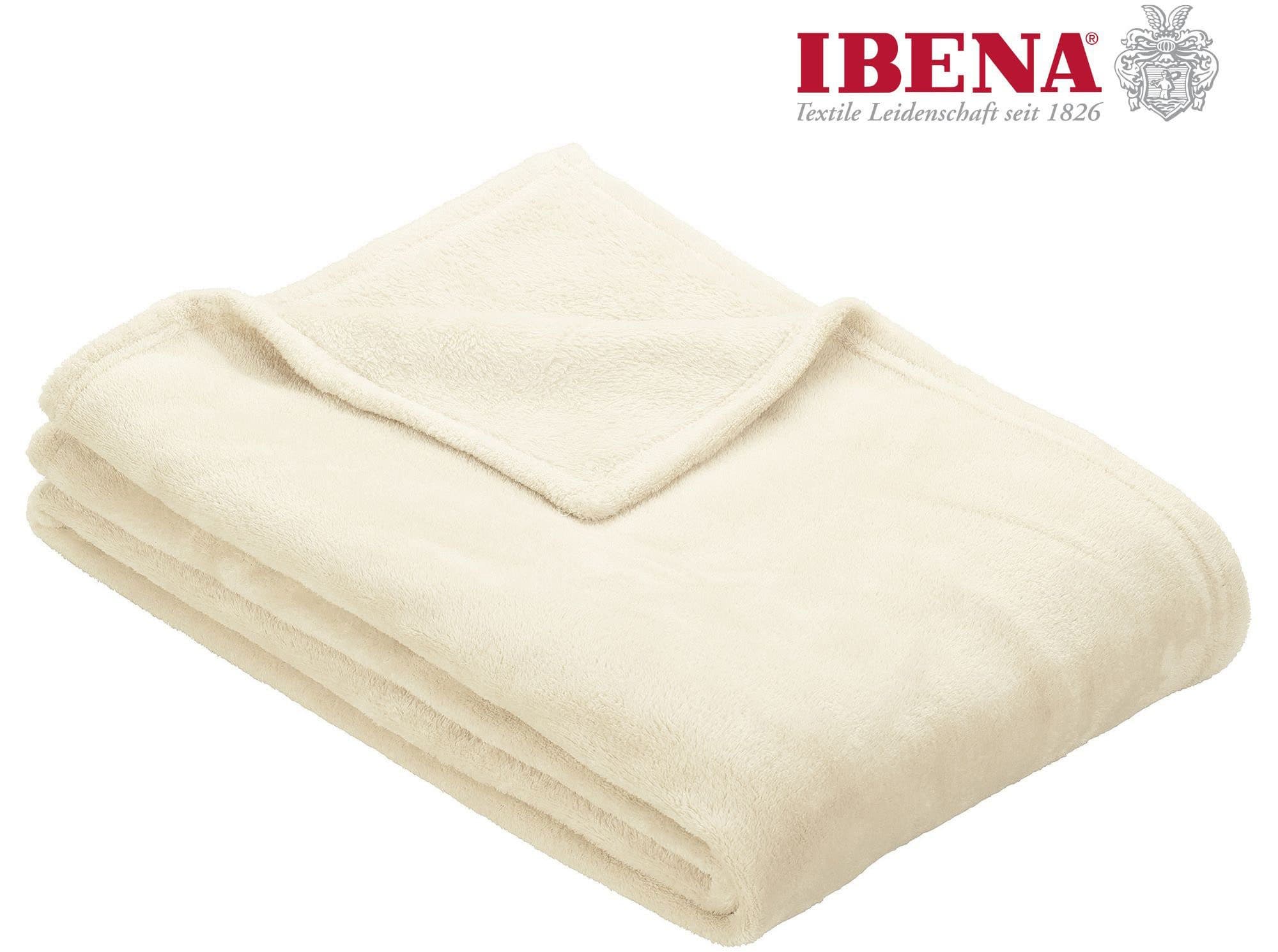 IBENA Uni Fleecedecke Olbia Creme Kuscheldecke - Bild 2