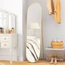 HOMCOM Standspiegel Gold Ganzkörper Oval Bild 2