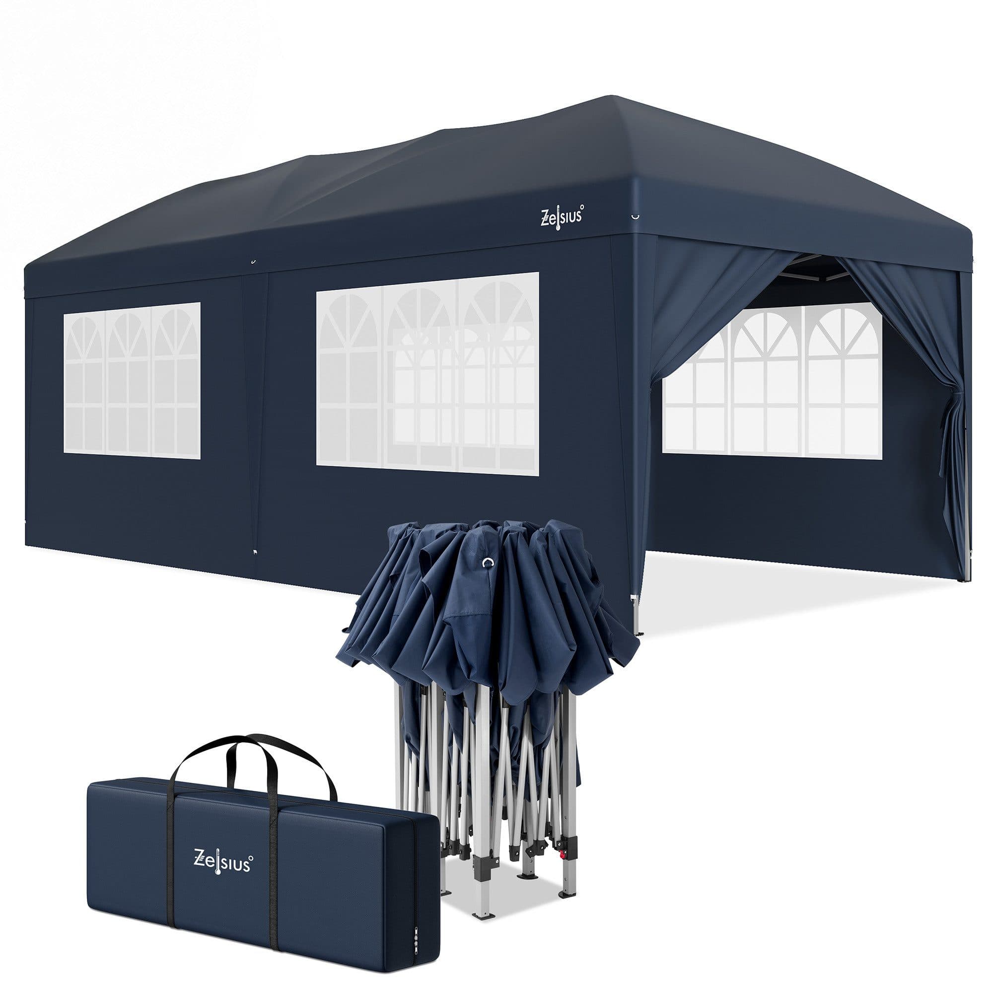 Zelsius Faltpavillon 3x6 m Blau mit Seitenwänden UV-Schutz - Bild 2