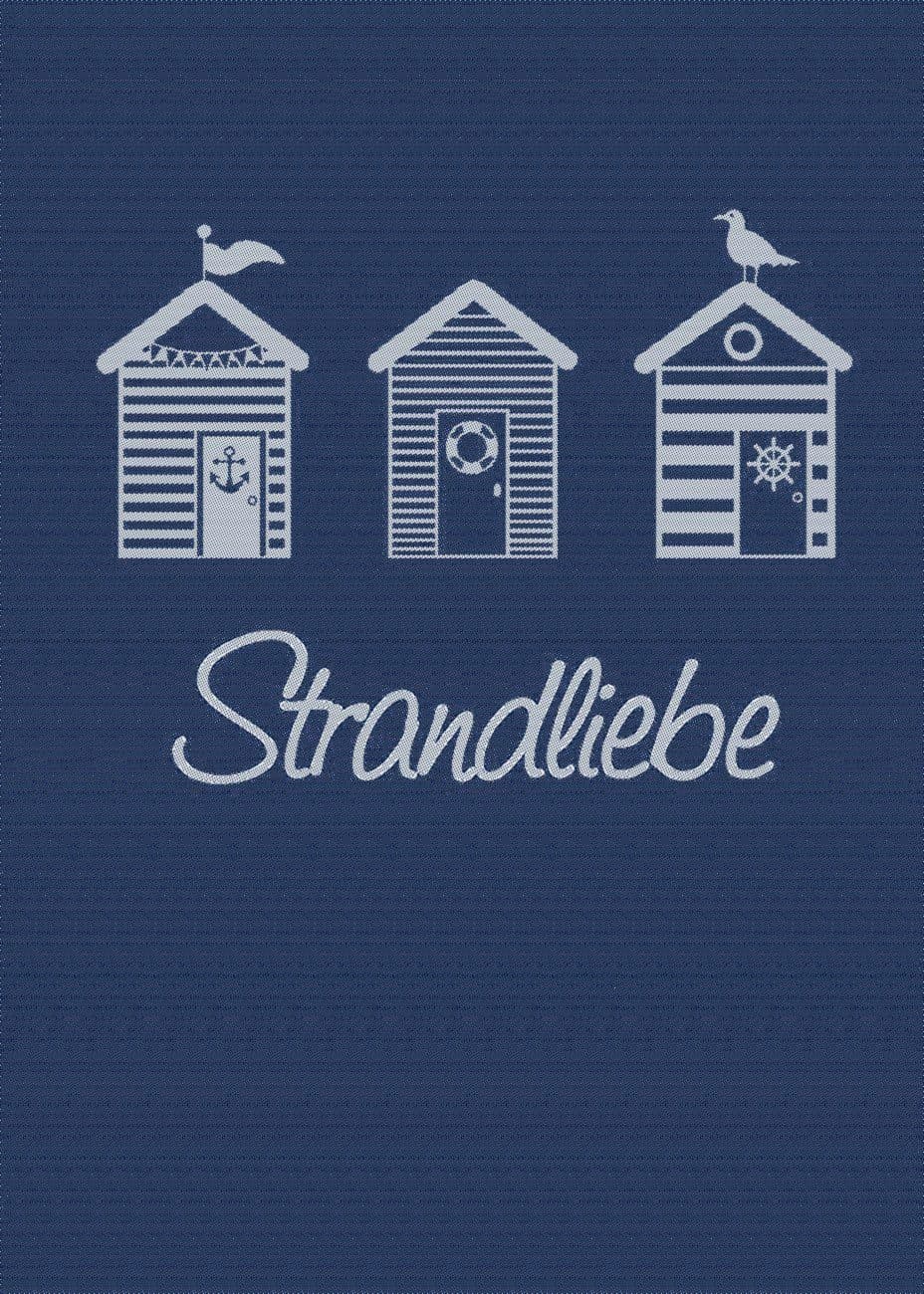 ROSS Geschirrtuch Maritim Strandhaus Blau Grau 100% Baumwolle