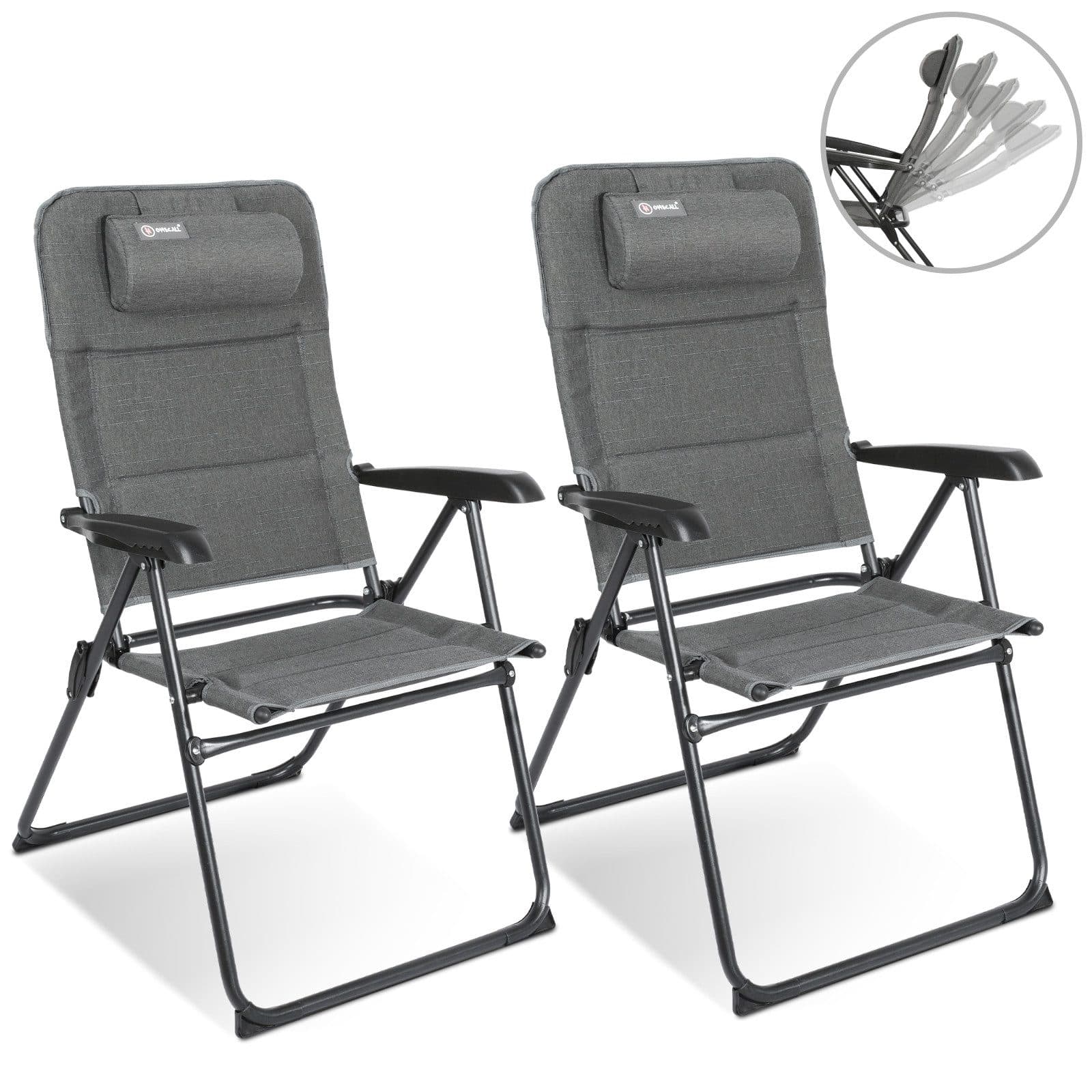 HOMECALL Campingstuhl 2er Set UV-beständig Klappstuhl mit verstellbarer Lehne - Bild 2