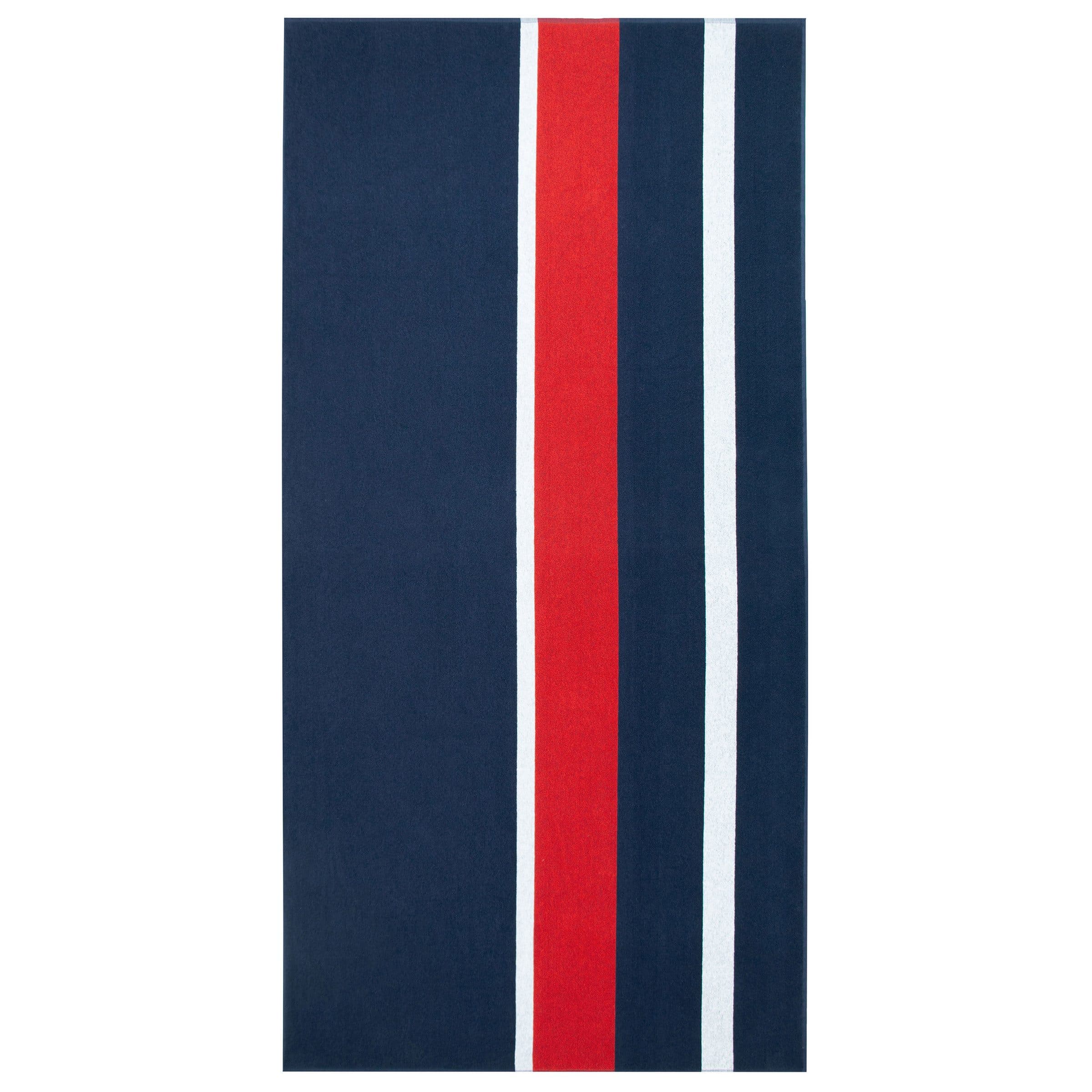 ZOLLNER Strandtuch Glattvelours 100x200 cm Blau-Weiß-Rot Gestreift - Bild 2