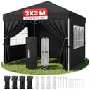 Onbest Faltpavillon 3x3 m Schwarz Pop-Up Partyzelt Bild 2
