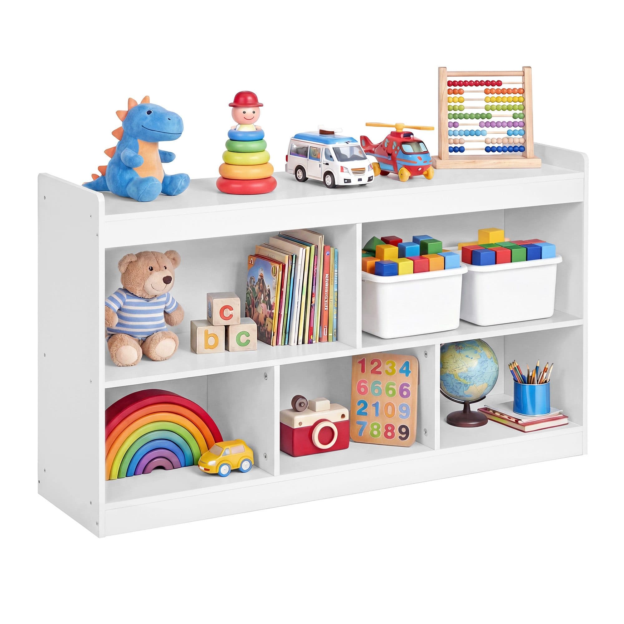 SONGMICS Kinderregal 5 Fächer Weiß Holzspanplatte - Bild 2