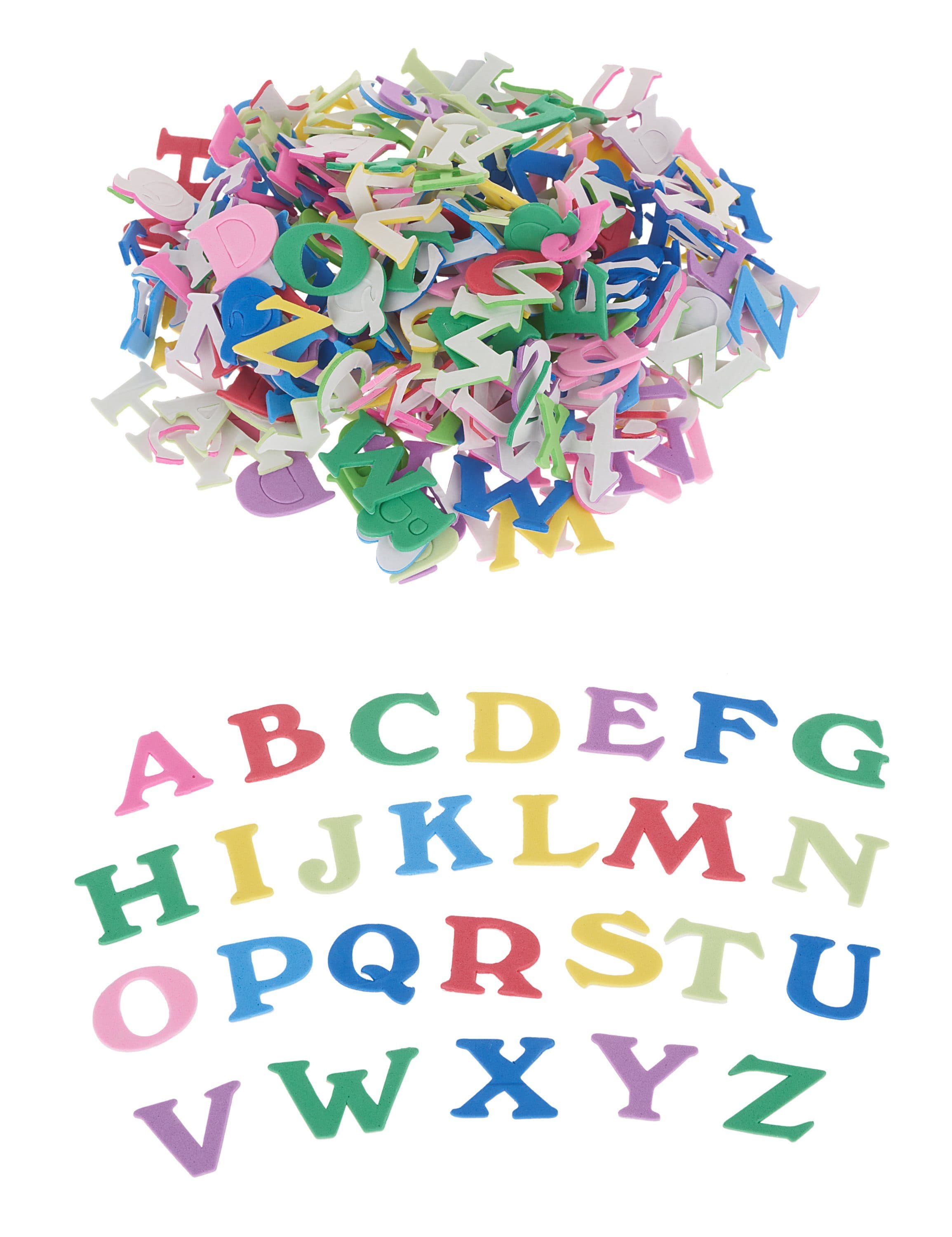 VBS XXL Deko-Buchstaben Moosgummi 200 Stück Selbstklebend Bunt