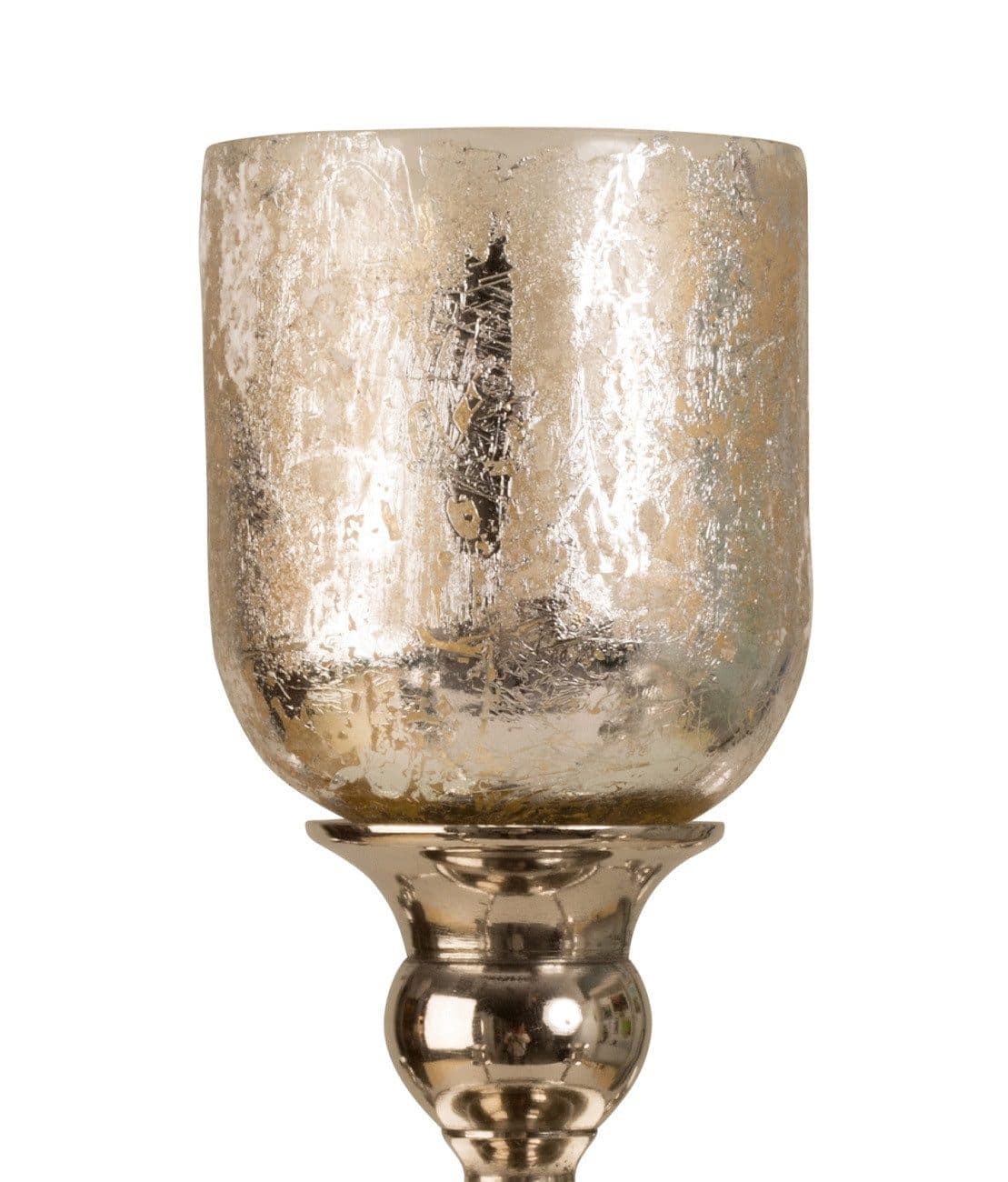 Geschenkestadl Windlicht 5 x Glasaufsatz für Kerzenständer Silber/Gold