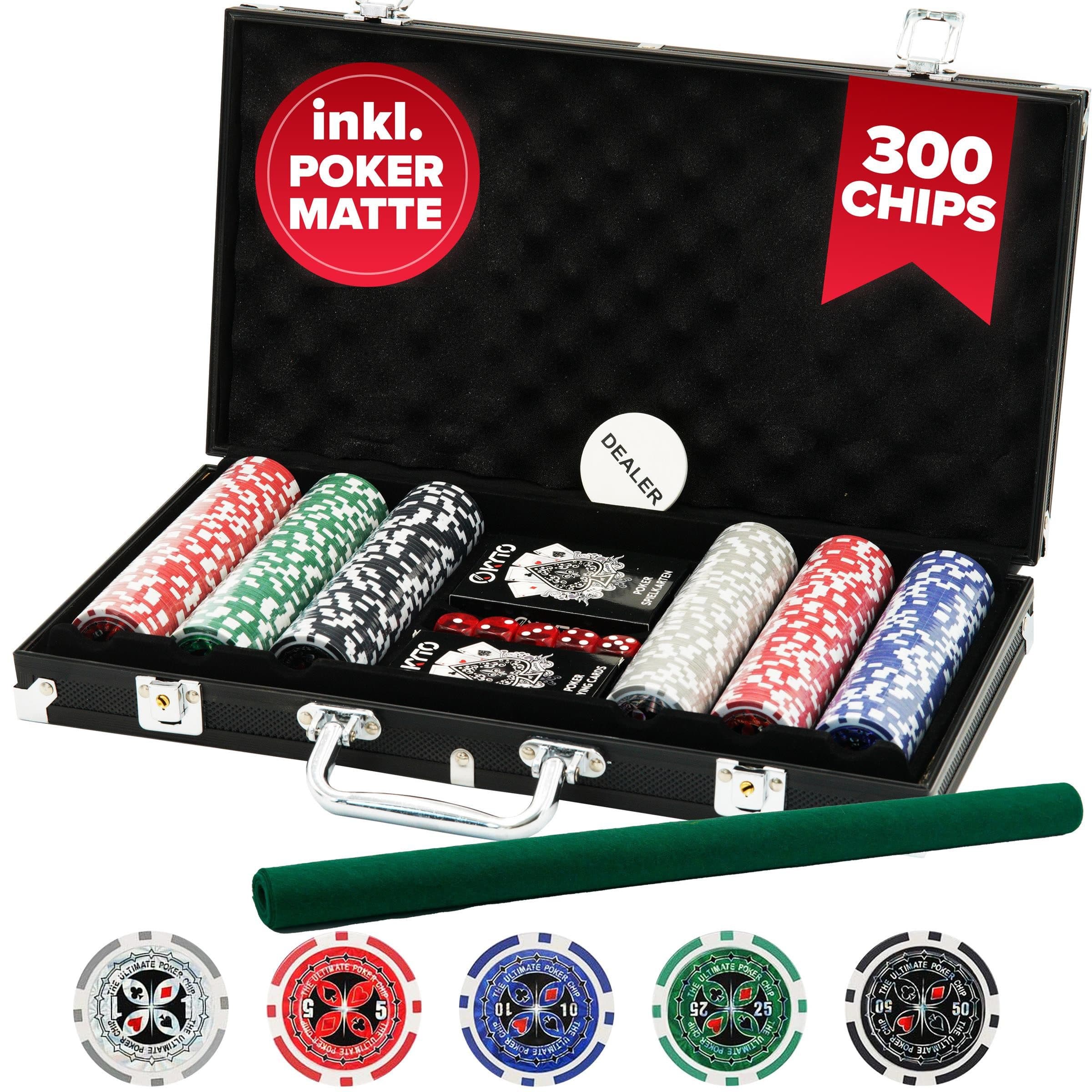 Kyto Poker Set 300-tlg. Schwarz Aluminiumkoffer - Bild 2