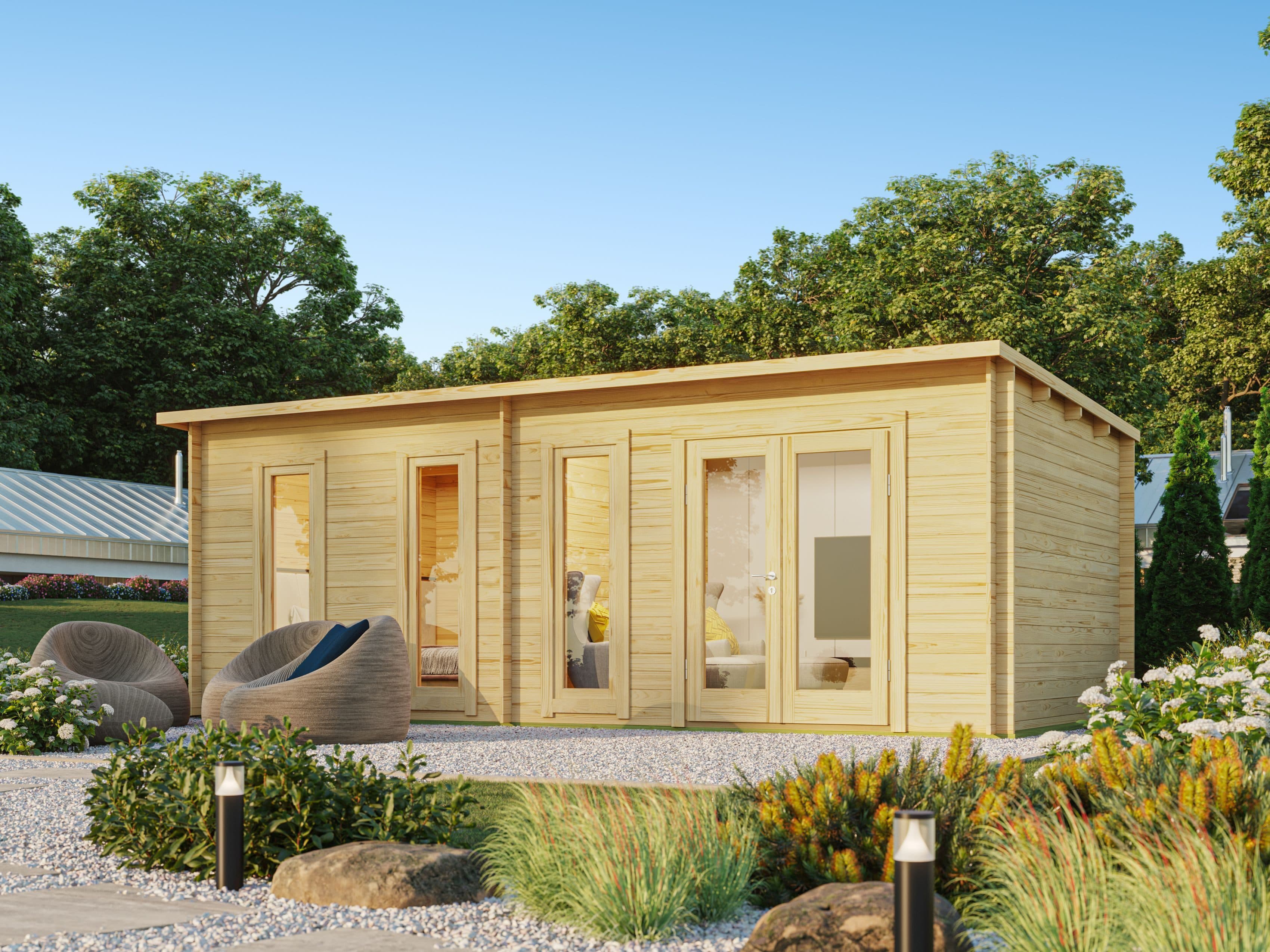 Fjordholz Gartenhaus Mali 28 E Pultdach Fichte massiv - Bild 2
