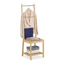 relaxdays Herrendiener Stuhl Bambus & Silber Bild 2