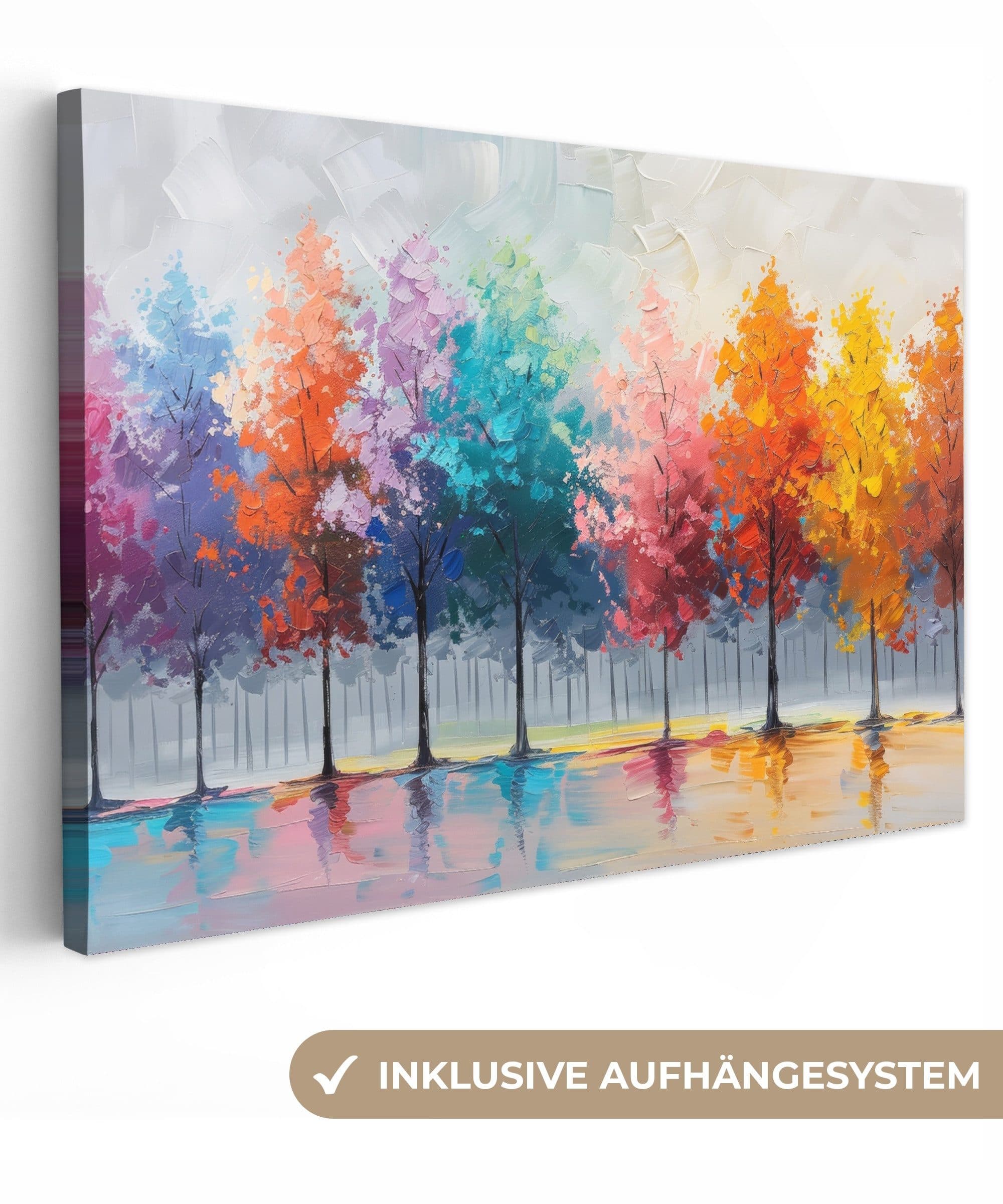 OneMillionCanvasses® Leinwandbild Bäume Bunt Abstrakt - Bild 2