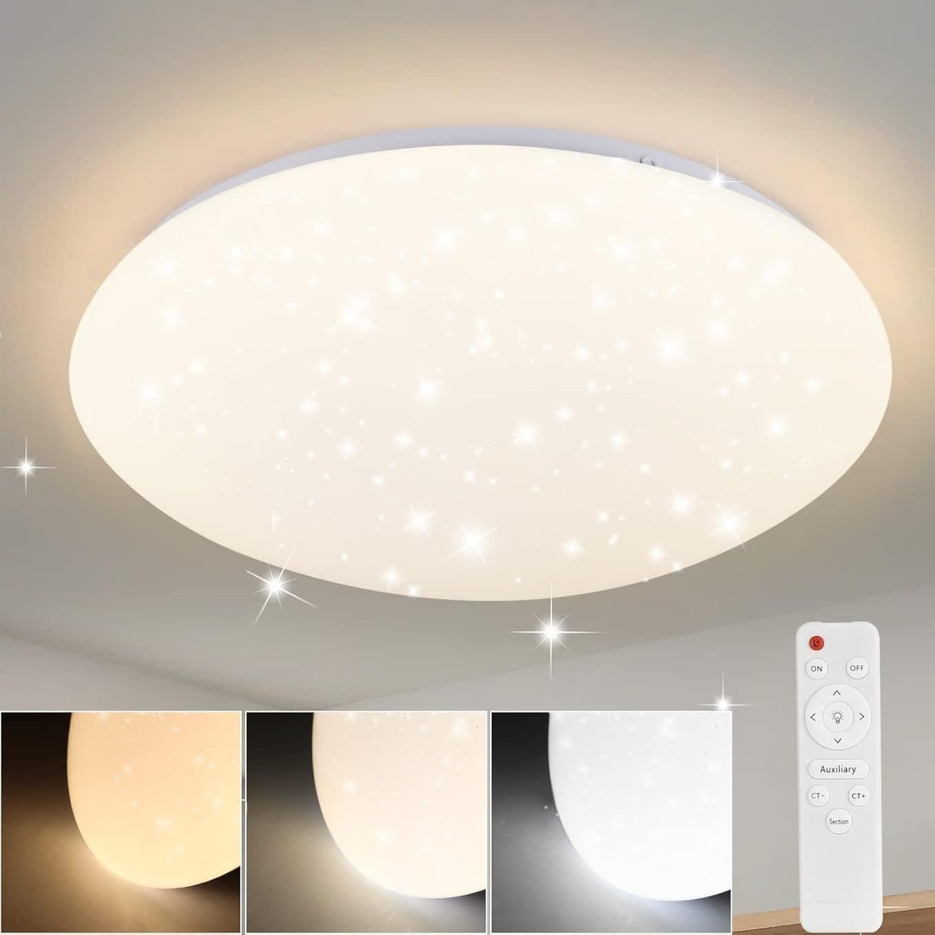 Nettlife LED Deckenleuchte Sternenhimmel Dimmbar mit Fernbedienung 28CM - Bild 2