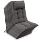 Beautissu Hochlehnerauflage 8er Set Taupe mit Kopfpolster Bild 2