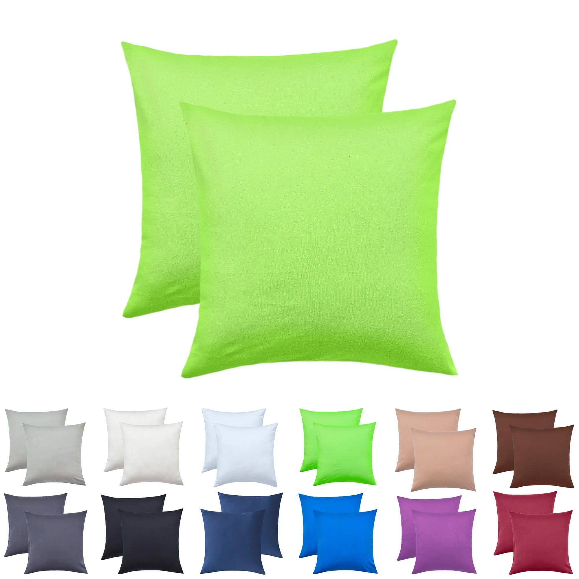 NatureMark Kissenbezüge 2er Pack Jersey Kissenhülle Apfelgrün 40x40 cm - Bild 2
