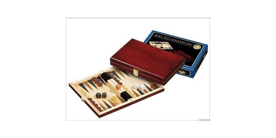 Philos Backgammon Saloniki Mini - Holzspiel mit Spielsteinen und Würfel