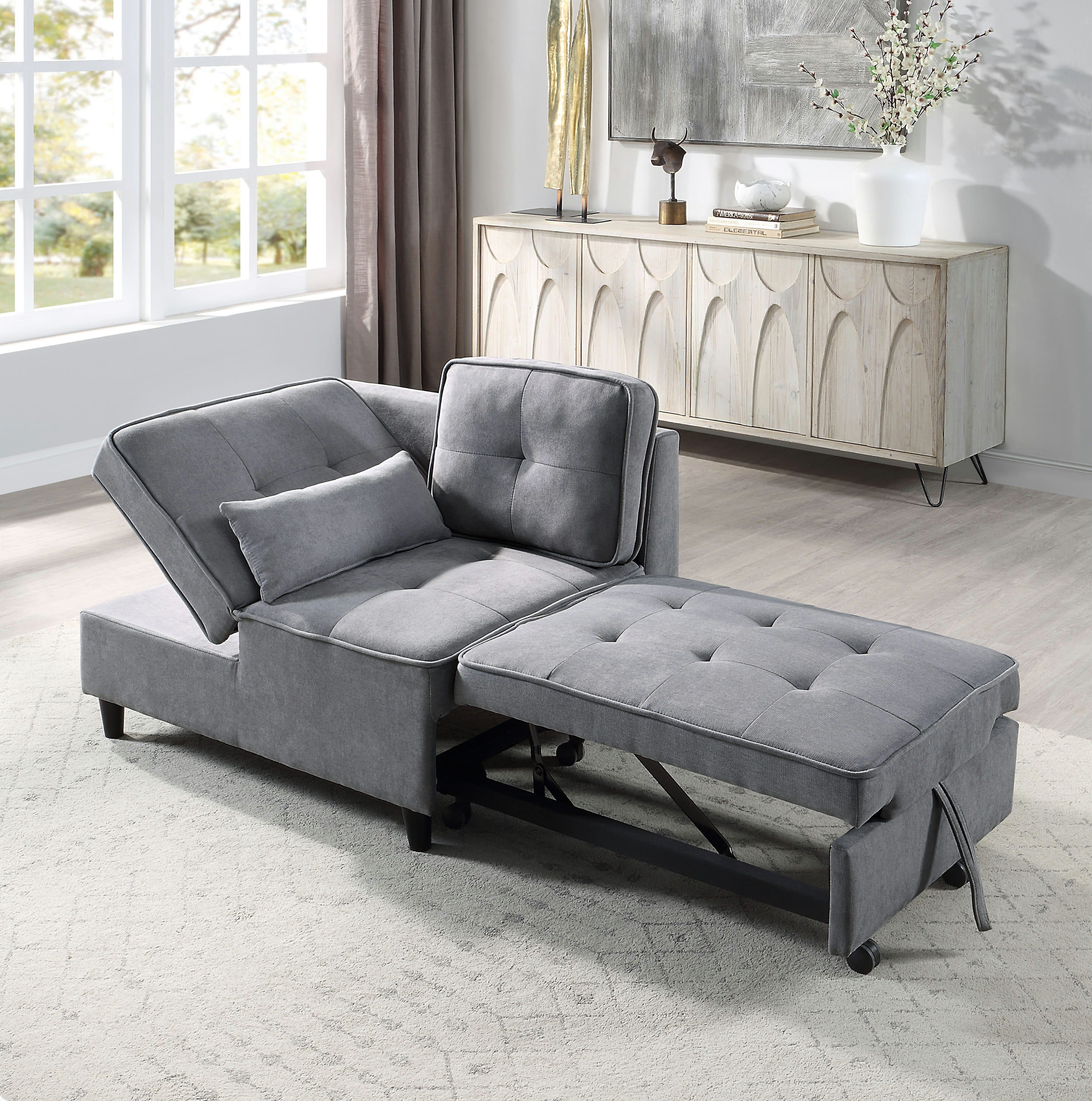 ATLANTIC HOME COLLECTION Schlafsofa Freddy Grau mit Gästebett-Funktion - Bild 2