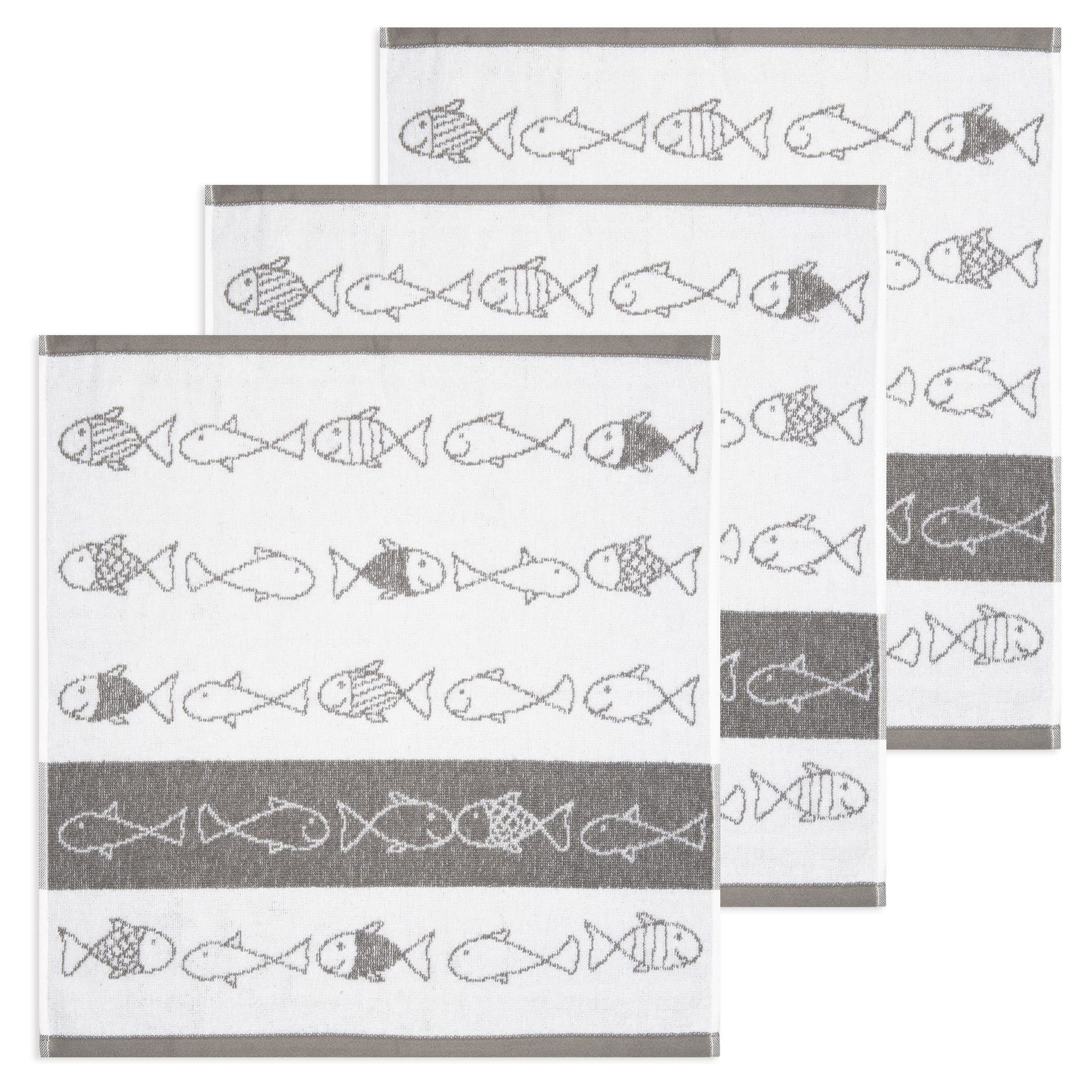 Kracht Geschirrtuch Kiss Fish 3er Pack Schwarz 100% Baumwolle - Bild 2