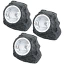 ETC-SHOP 3er Set LED Solar-Gartenstrahler Grau Stein-Design Bild 2