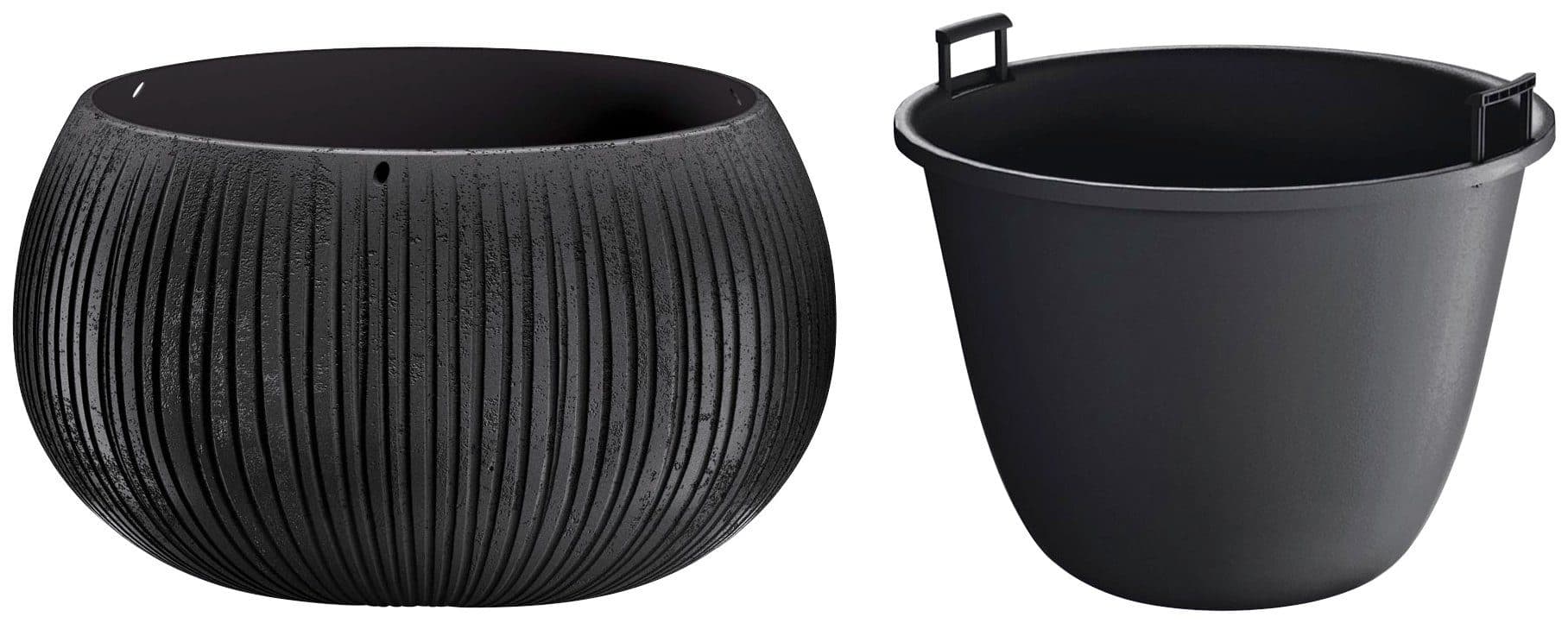 Prosperplast Blumentopf Beton Bowl Schwarz Kunststoff