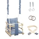 LuMali Babyschaukel Magic 3in1 Naturholz Kiefer mit Sicherheitsgurt Bild 2