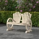 Outsunny Gartenbank 2-Sitzer Tannenholz Natur Bild 2