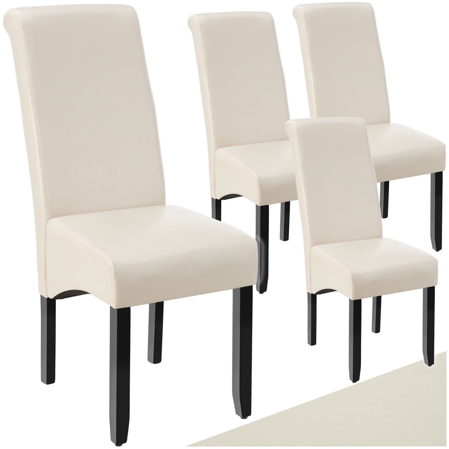 tectake Esszimmerstuhl Küchenstuhl, ergonomisch, massives Hartholz (Set, 4 St) - Bild 2