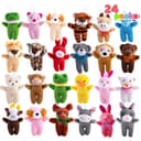 JOYIN 24er Set Mini-Plüschtiere Bunt mit Schlüsselanhänger-Öse Bild 2