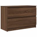 vidaXL TV-Schrank Braun Eichen-Optik mit 2 Schubladen Bild 2