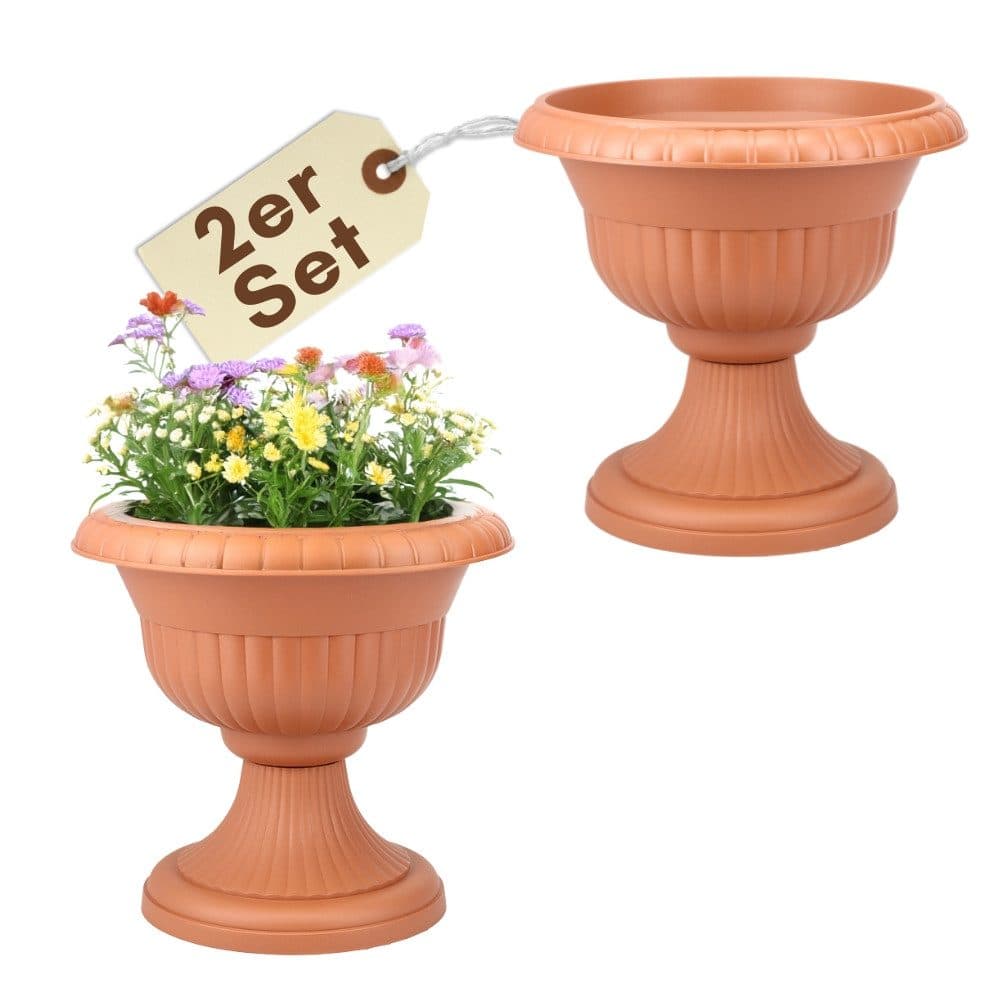 GarPet Blumentopf 2er Set mit Ständer Terrakotta - Bild 2