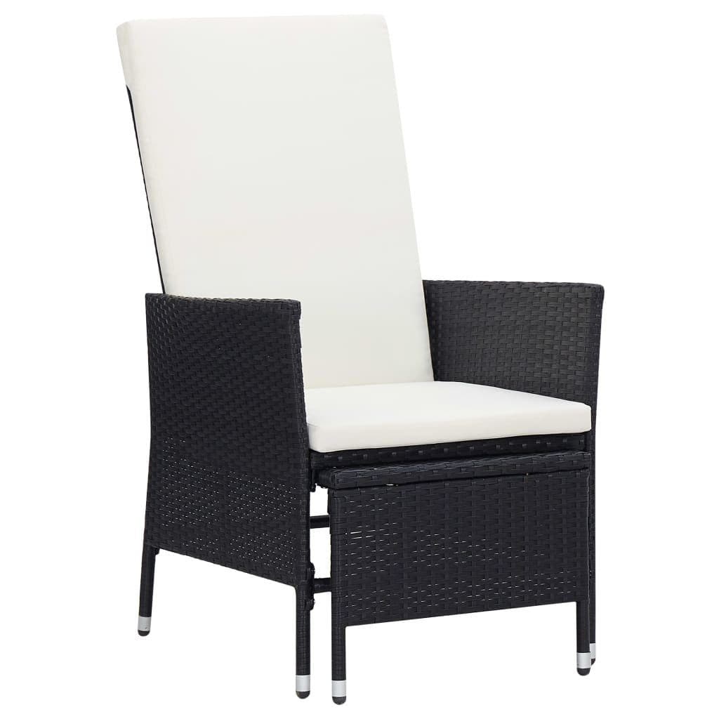 vidaXL Gartenstuhl mit Auflagen Poly Rattan Schwarz - Bild 2