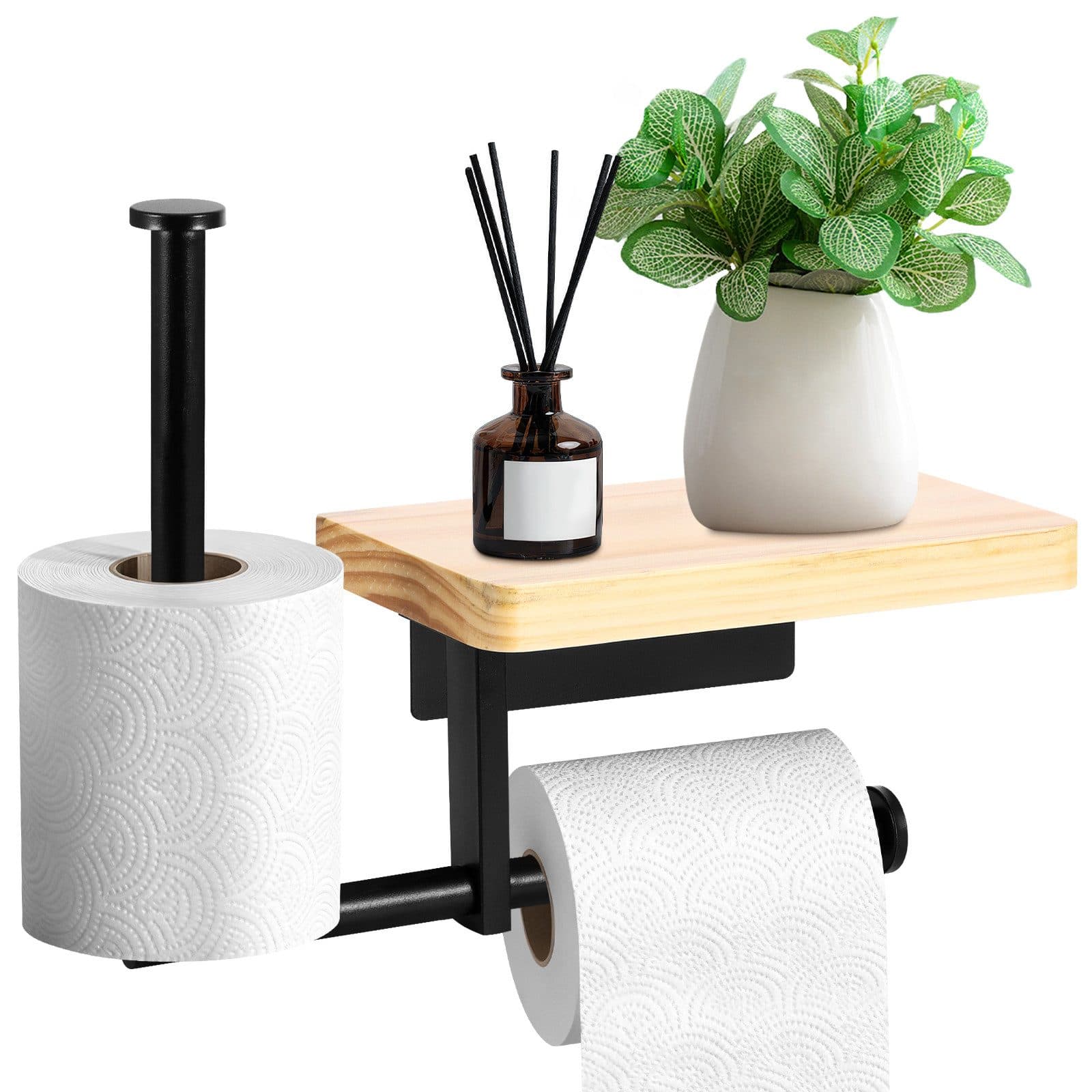 Stilvoller Toilettenpapierhalter aus Massivholz - Bild 2