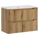Lomadox Waschtisch NEWPORT-56-EVOKE mit gerillter Front und Softclose-Schubladen Bild 2