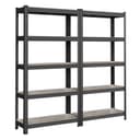 SONGMICS Standregal Bücherregale 2-tlg. Schwarz 5 Ablagen verstellbar 150 x 75 x 30 cm Bild 2