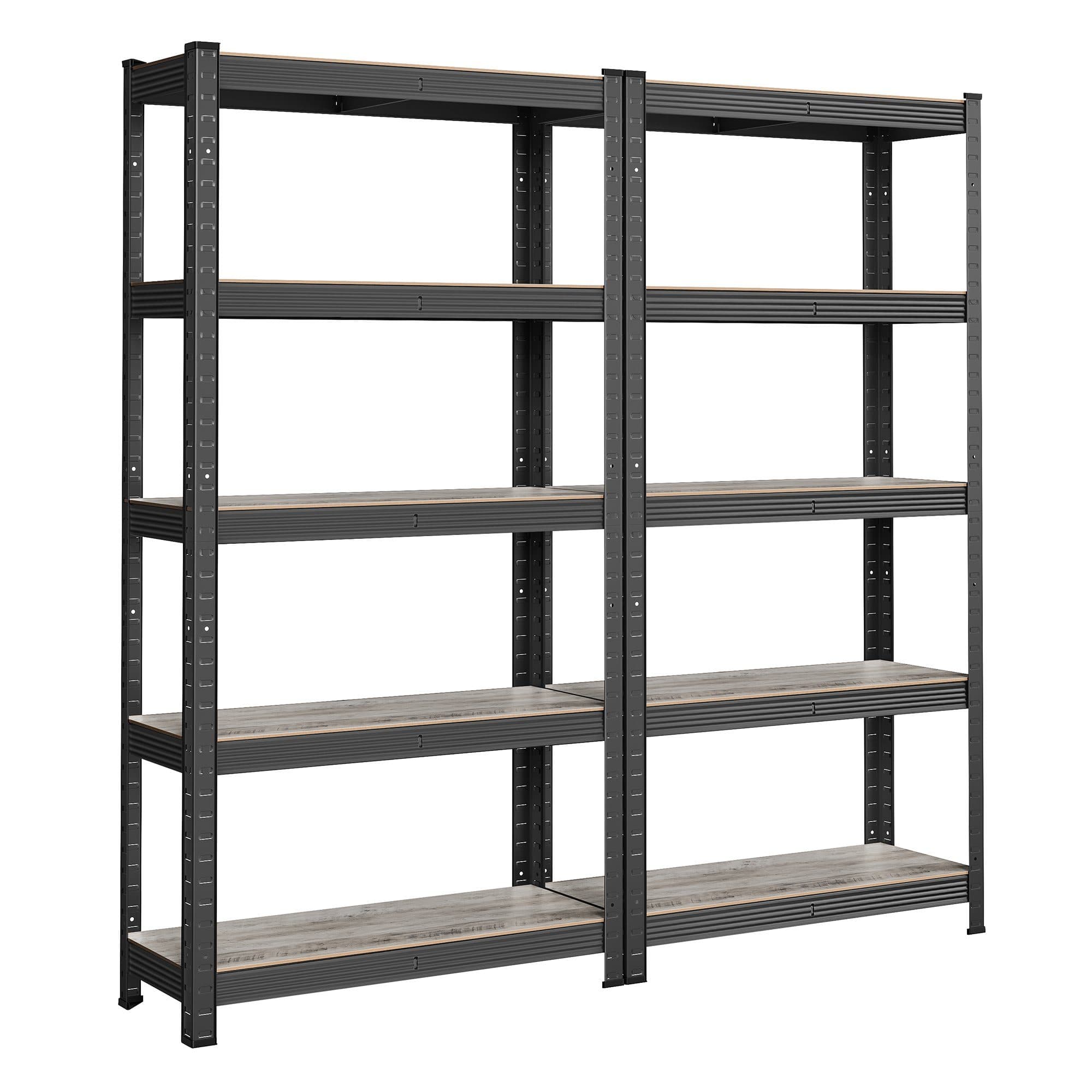 SONGMICS Standregal Bücherregale 2-tlg. Schwarz 5 Ablagen verstellbar 150 x 75 x 30 cm - Bild 2
