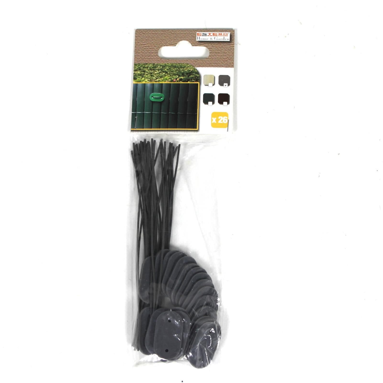 ESTEXO Sichtschutzbefestigung Clips PVC Grau 25 Stück