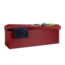 relaxdays Faltbare Sitzbank aus Kunstleder Dunkelrot Bild 2
