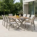 IDIMEX Garten-Essgruppe WINDY 9-tlg. Alu WPC Beige/Grau Bild 2