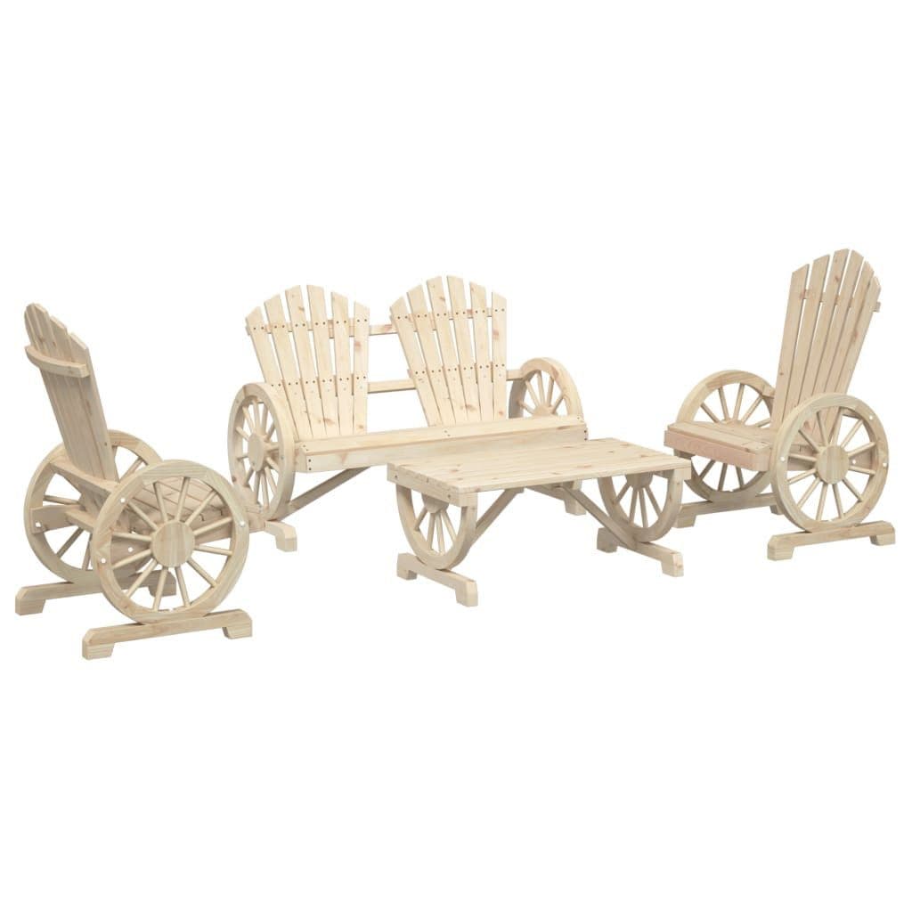 vidaXL Gartenlounge-Set 4-tlg. Massives Tannenholz Adirondack - Bild 2
