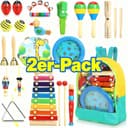POPOLIC Spielzeug-Musikinstrument 24 Stück Bunt Holz Percussion Set Bild 2