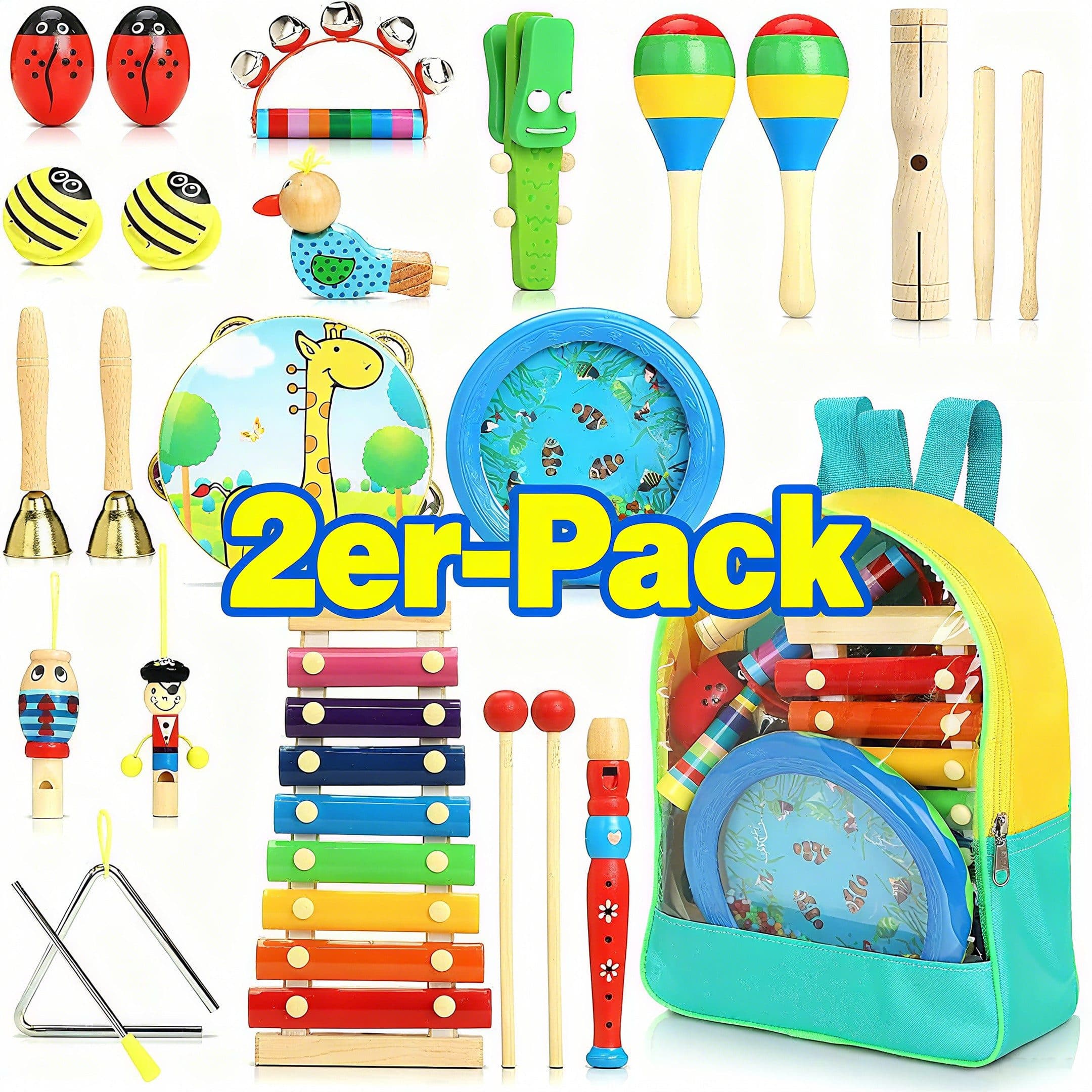 POPOLIC Spielzeug-Musikinstrument 24 Stück Bunt Holz Percussion Set - Bild 2