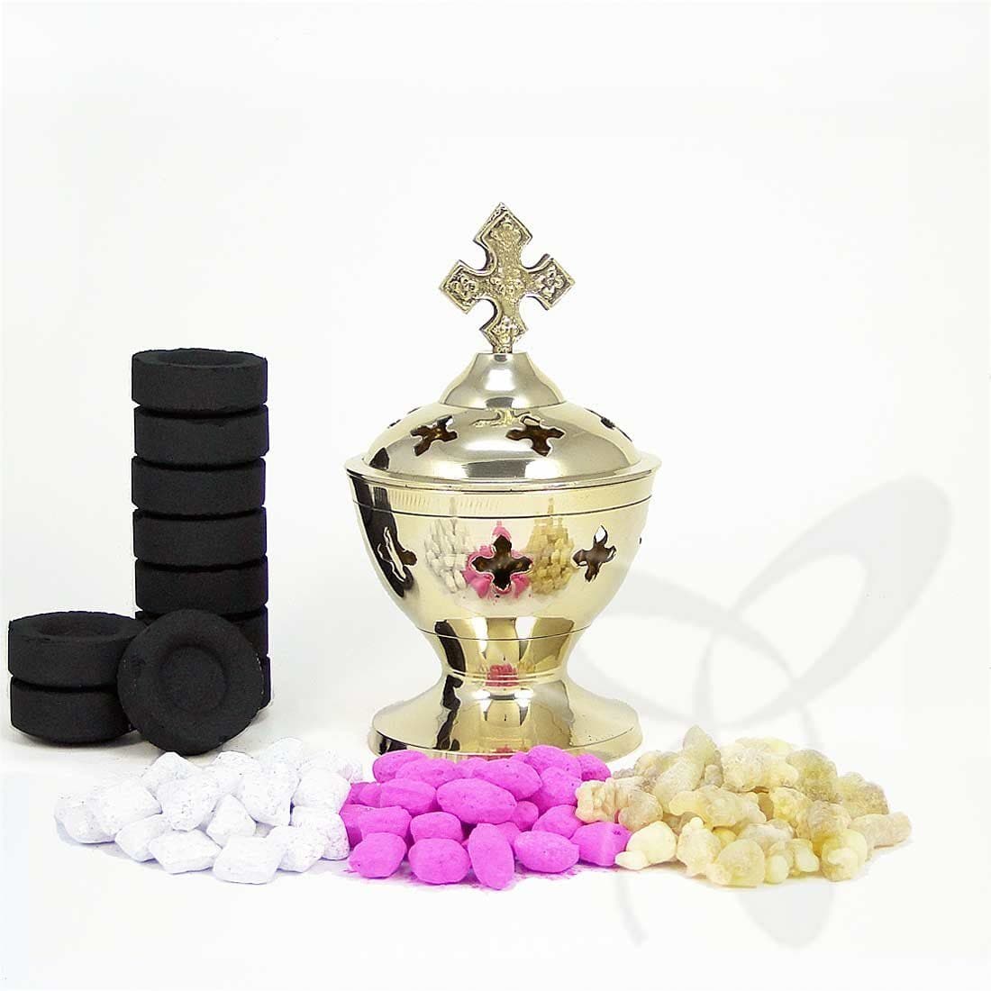 NKlaus Räucherschale 2926 Stand-Weihrauch-Gefäß Messing Handarbeit