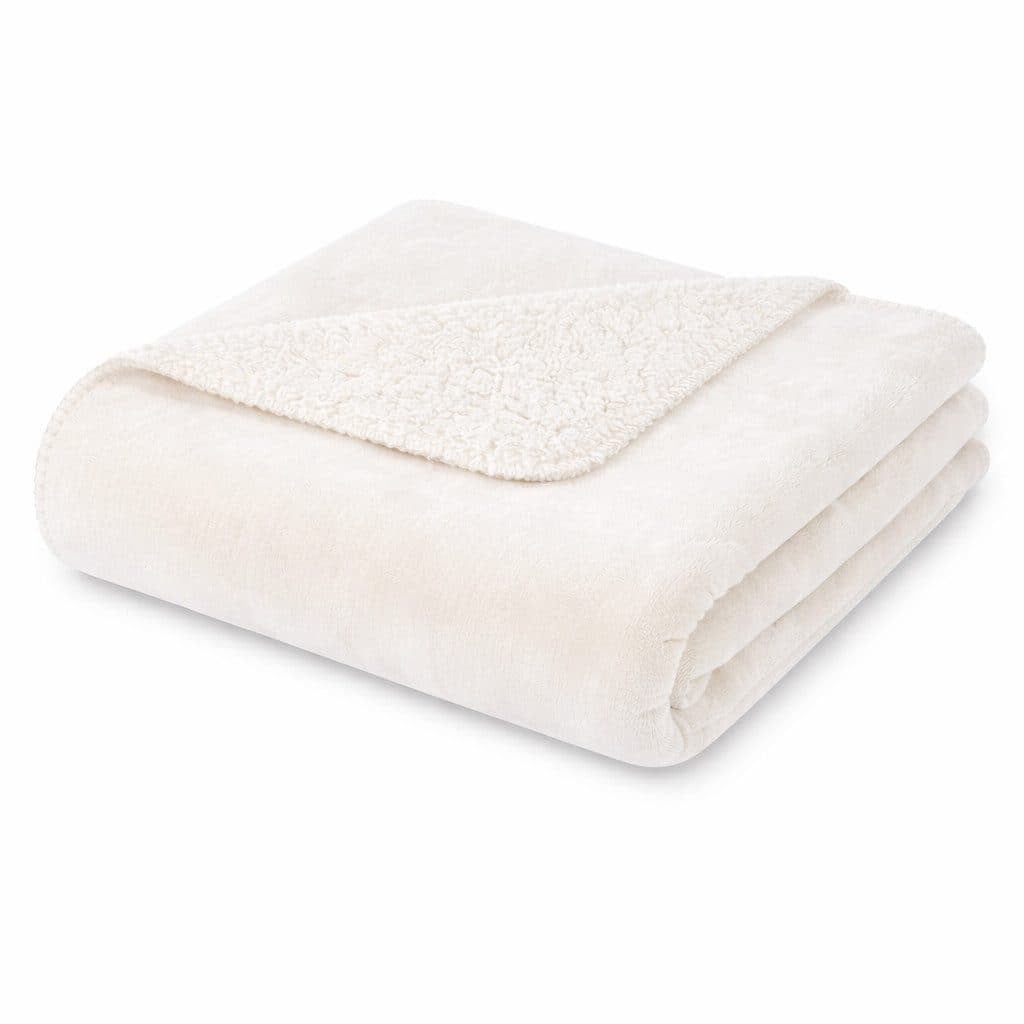 VIVA Home Wohndecke Flanell Sherpa Creme 150x200 cm